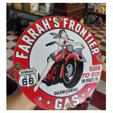 Dated 1959 Farrah's Frontier Gas Rt 66 sign
