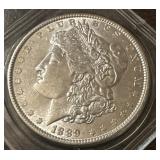 1889 P very high grade Morgan US silver dollar