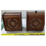 Pair antique wooden QUAM school intercom speakers