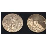 4 OUNCES sterling silver 2x2oz Franklin MInt coins