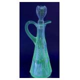 1890s US GLASS EAPG zipper edge cruet w stopper