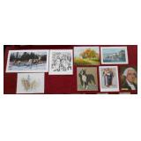 8 vintage art prints Doolittle Scovell Rockwell +