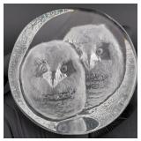 OWLS Swedish glass sculpture by MATS JONASSON