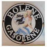 BOLENE Blue Seal gasoline porcelain sign