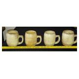 Four 1950s Frankoma Pottery coffee mugs ADA clay