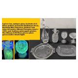 6pc ANTIQUE GLASS Jeanette Hocking Indiana uranium