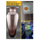 BLENKO amethyst art glass vase uranium