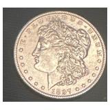 1897 P Uncirculated Morgan US silver dollar