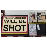 5 signs Condra thermometer No Trespassing Barney +