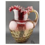 1890s amberina art glass pitcher Mt Washington