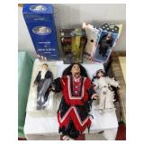 5pc dolls LINCOLN REAGAN NYPD & 2 native american