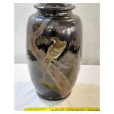 UCAGO JAPAN 1950s 15' TALL vase pheasants birds
