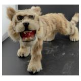 Unusual stuffed tiger natural fur & glass eyes