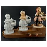Rare Goebel HUMMEL display w 3 figurines & more