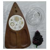 FRED PRESS vtg Danish Modern cheese server MCM