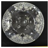 CAMBRIDGE sterling silver overlay footed platter