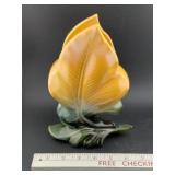 HULL POTTERY c1950 orange medley leaf vase