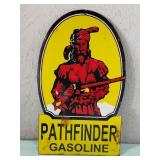 Porcelain & steel Pathfinder gas pump sign