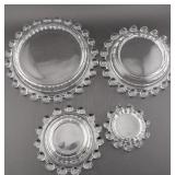 IMPERIAL CANDLEWICK rare 4pc set nesting ashtrays