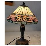 19' Tiffany style pink floral bronze finish lamp