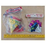 1960s party favors toys clown hats horns blowers