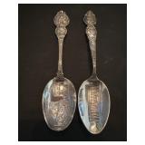 2 STERLING SILVER souvenir spoons COLORADO sites