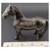 c1920 ARCADE cast iron Black Beauty horse bank