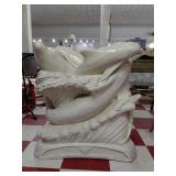 Vintage poolside figural dolphins glass top table