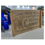 KC BAKING POWDER antique wooden sign