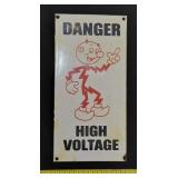 REDDY KILOWATT high voltage porcelain sign