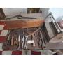 Wooden carpenter's box, toolbox, old tools