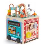 NEW FAO Schwarz Busy City Wooden Activity Cube