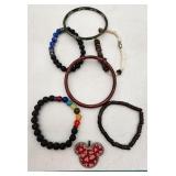 Miscellaneous Lot of Bracelets & Mickey Charm