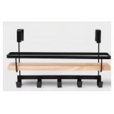 NEW Shelf Rack with Hooks Matte Black- B
