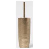 NEW Pair Hammered Metal Toilet Brush Brass-