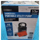 1/3HP Submersible Aluminum Utility Pump untested