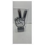 Simple Peace Sign Mirrored Neon LED Light