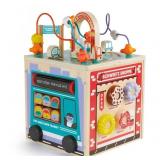 NEW FAO Schwarz Busy City Wooden Activity Cube