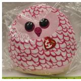 NEW TY Squish-A-Boo Pinky Pink Owl 10 Inch Plush