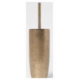 NEW Lot of 2 Hammered Metal Toilet Brush Brass-