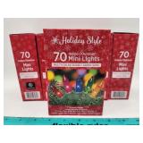 NEW Lot of 6 Indoor / Outdoor 70ct mini lights