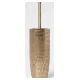 NEW Lot of 2 Hammered Metal Toilet Brush Brass-