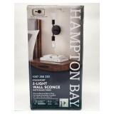 10in. 2-Light Matte Black Plug or Hardwire Wall