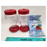 NEW Lot of 2 Hummingbird Feeders w/ Nectar