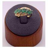 14K Emerald & Diamond Ring