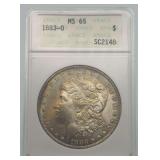 1883-O Morgan Silver Dollar MS65
