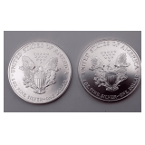 Pair of 2002 American Silver Eagles
