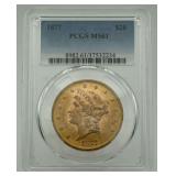 1877 $20 Gold Liberty PCGS MS61