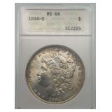 1884-O Morgan Silver Dollar MS64
