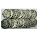 Roll of 20 Walking Liberty Half Dollars
